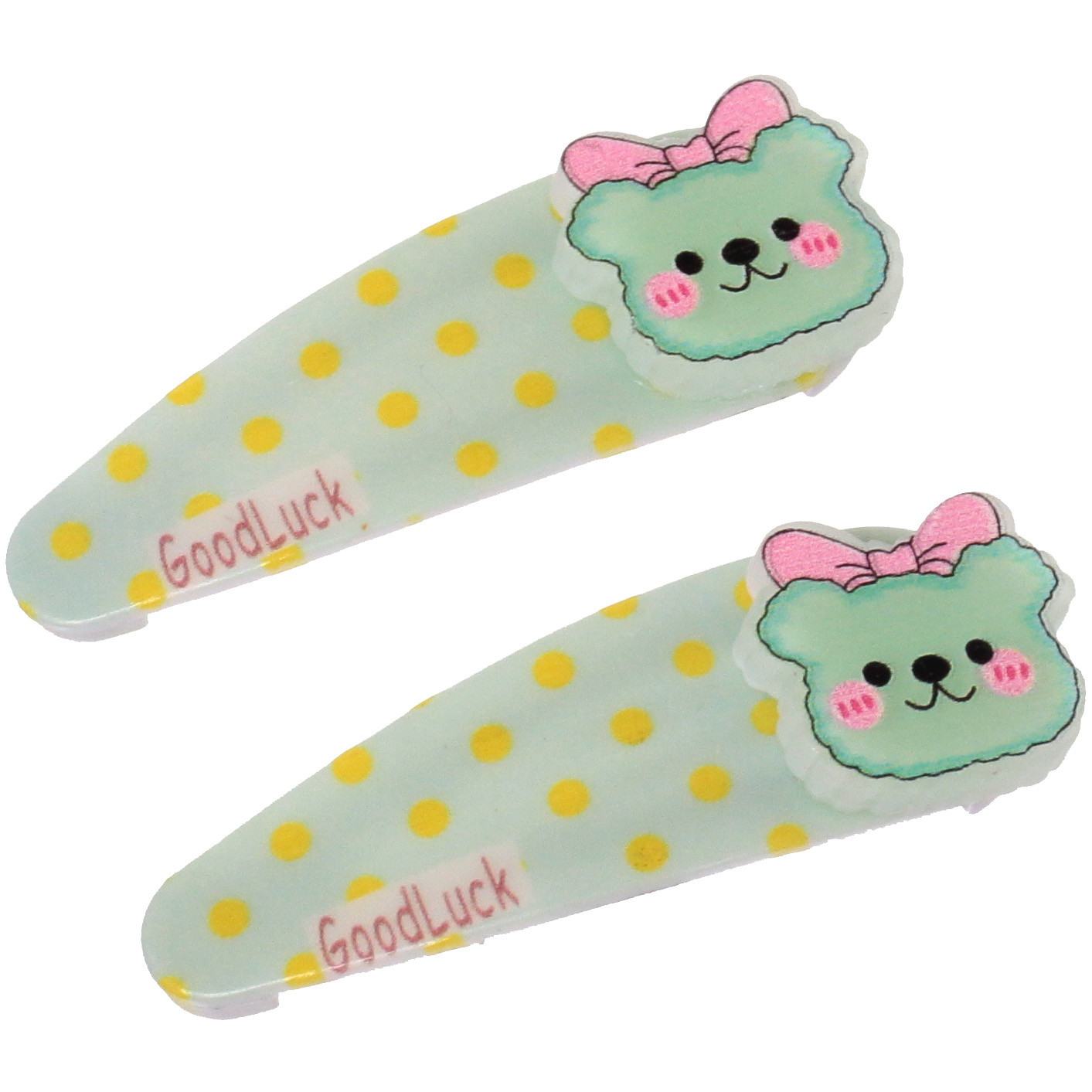 Зажимы для волос детские 2шт "Happy smile", мишка с бантиком, микс 4 цвета, 5*2см