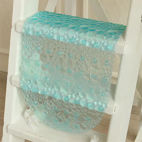 Ковер антискользящий Delphinium коллекция "Линза" 65х34см, бирюзовый