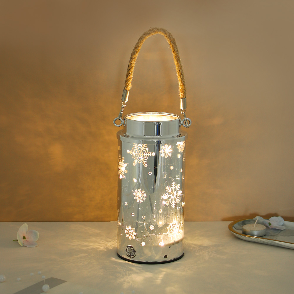 Светильник LED, 11,3x10,3x20 см, стекло, 3xААА