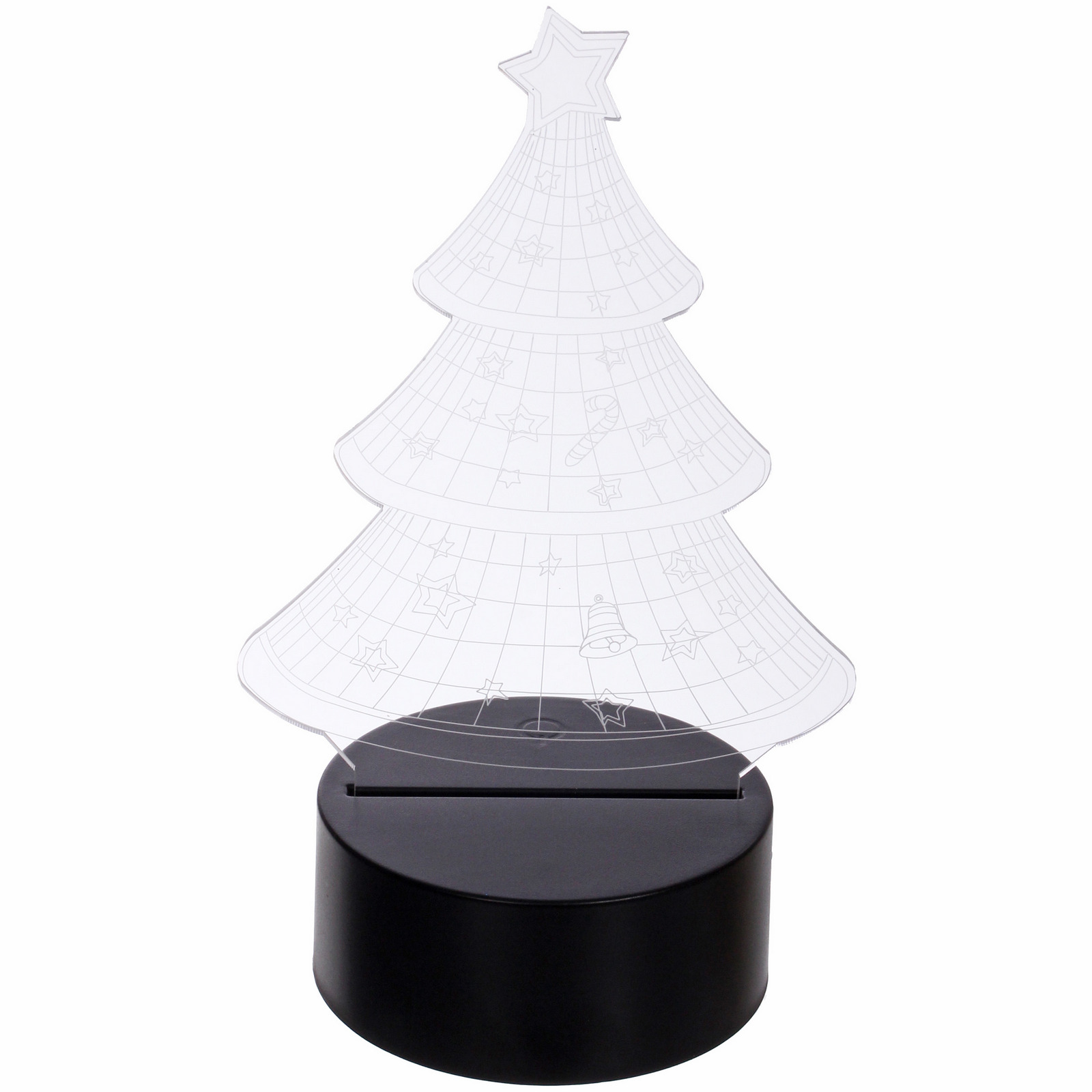 Светильник ночник "3D-Ёлочка" на пластиковой подставке, с включателем USB