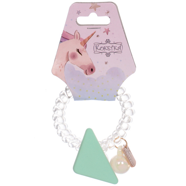 Резинка для волос силиконовая "Salon Bon Bon", треугольник, микс 5 цветов, d-5,5см, ( подвес единорог)