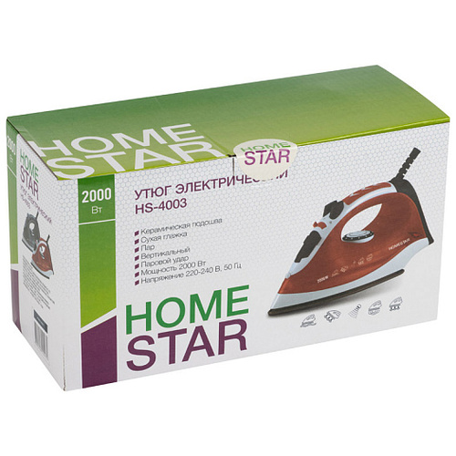 Утюг HOMESTAR HS-4003, 2000Вт, спрей, серо-голубой