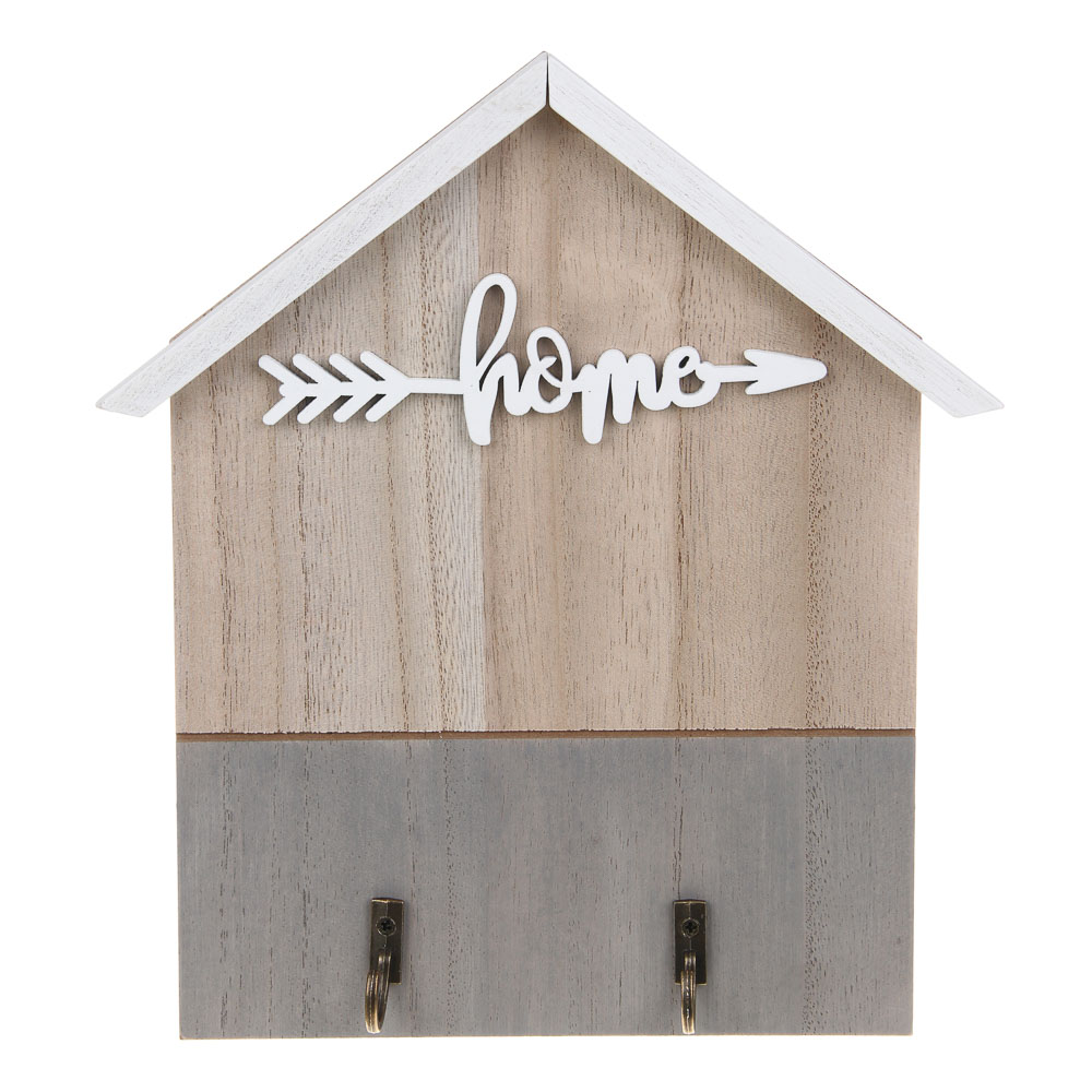 Ключница открытого типа на 2 крючка, 21,5x19,5x3 см, МДФ, 2 дизайна