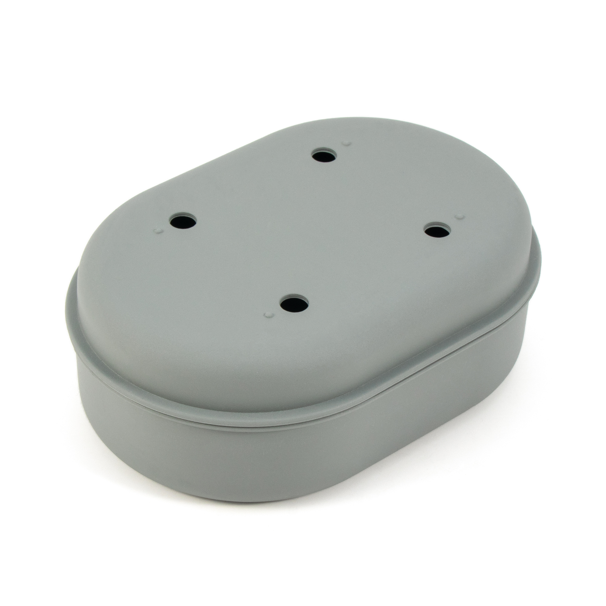 Мыльница RUNIS дорожная, с крышкой, цв. серый/100/