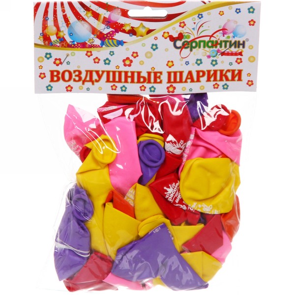 Воздушные шары 50 шт, 10"/25см "Красотка", (микс)