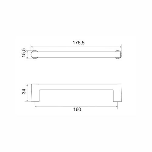 Ручка-скоба мебельная Trodos "22435" 160 алюминий, шампань золото