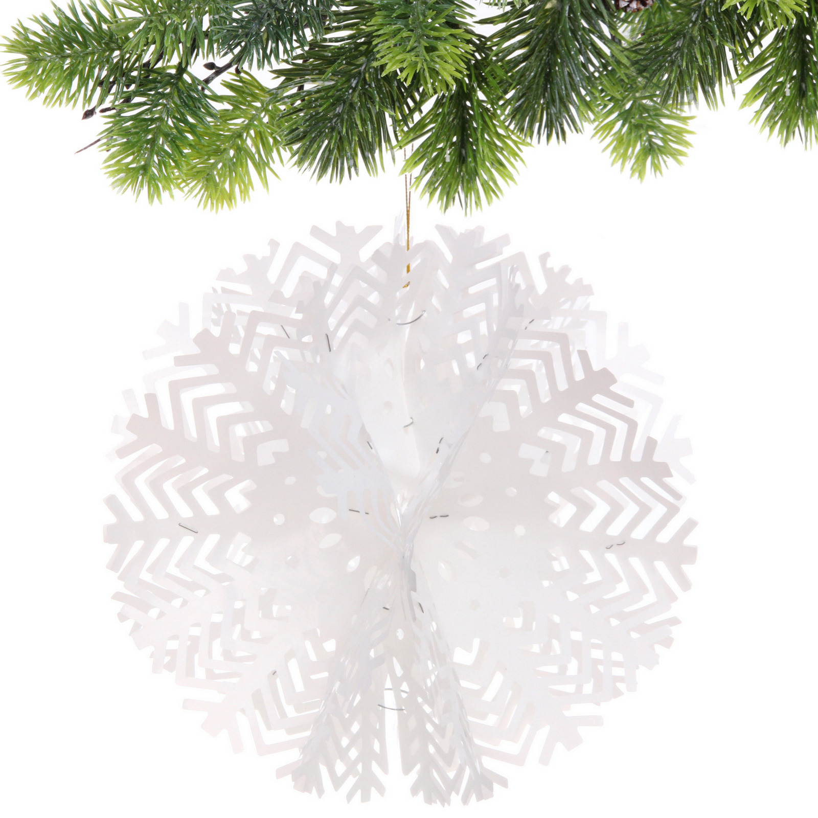 Украшение фольгированное "Снежный шар" d-30 см, Белый