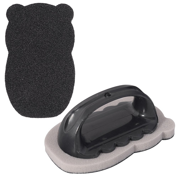 Губка для мытья кухни с ручкой "Карборундовая". Размер 8,5х14х6 см.