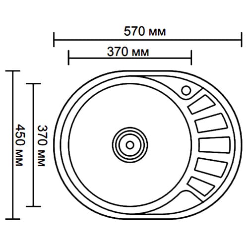 Мойка из нержавеющей стали врезная 45x57 см Ledeme L75745-R