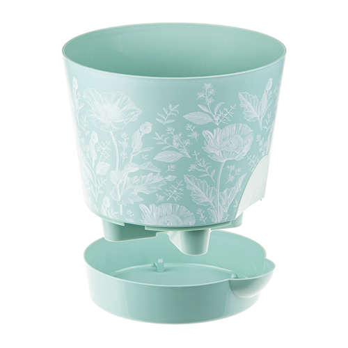 Кашпо 1.6 л IDEA НИКА ДЕКО М 3077, 150 мм, с прикорневым поливом, маки