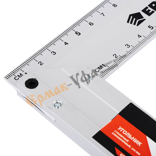 Угольник столярный алюминиевый литой 350мм ЕРМАК (1/60)