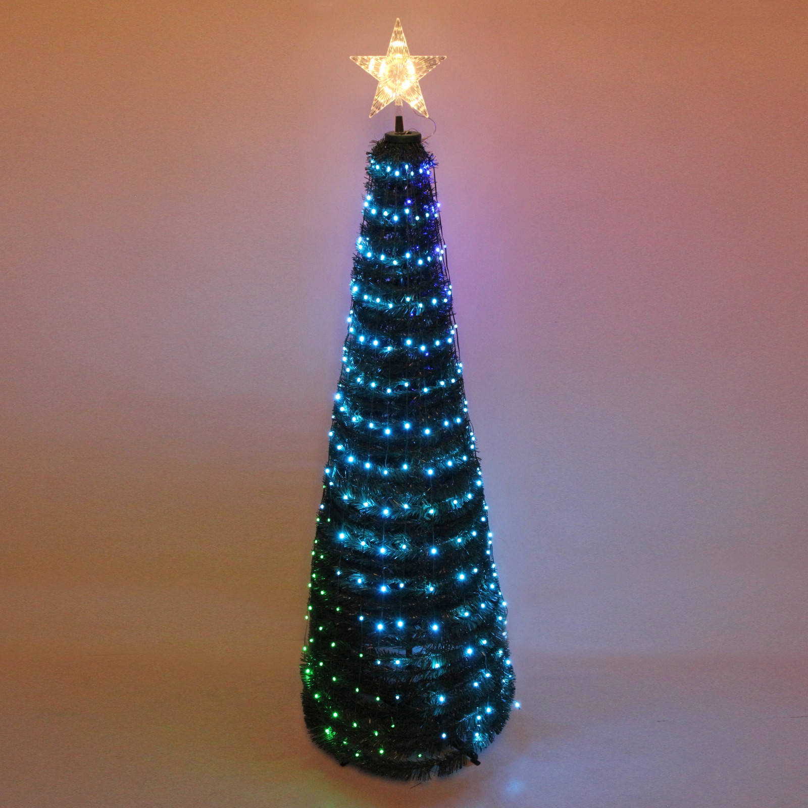 Елка с гирляндой "Ёлка" в1,8 м, d-0,6 м 17 линий 272 лампы LED, зелен. пров, более 8 реж,IP-20, RGB