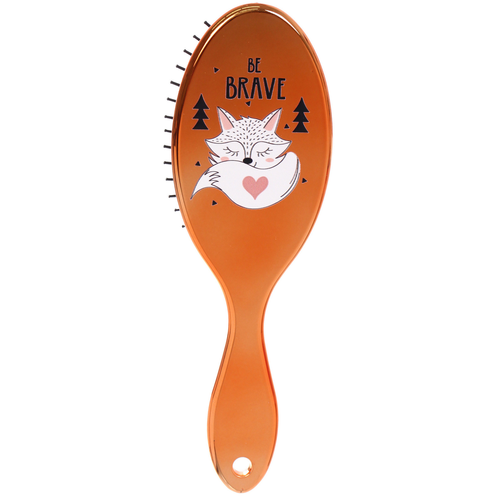 Расческа массажная зеркальная "Animals", милые зверятки, микс 4 цвета, 7*22 см (блистер Ultramarine)