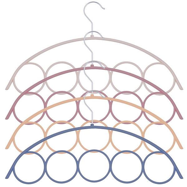 Вешалка для шарфов и платков. 5 колец. Размер 40х23 см. 2цв *