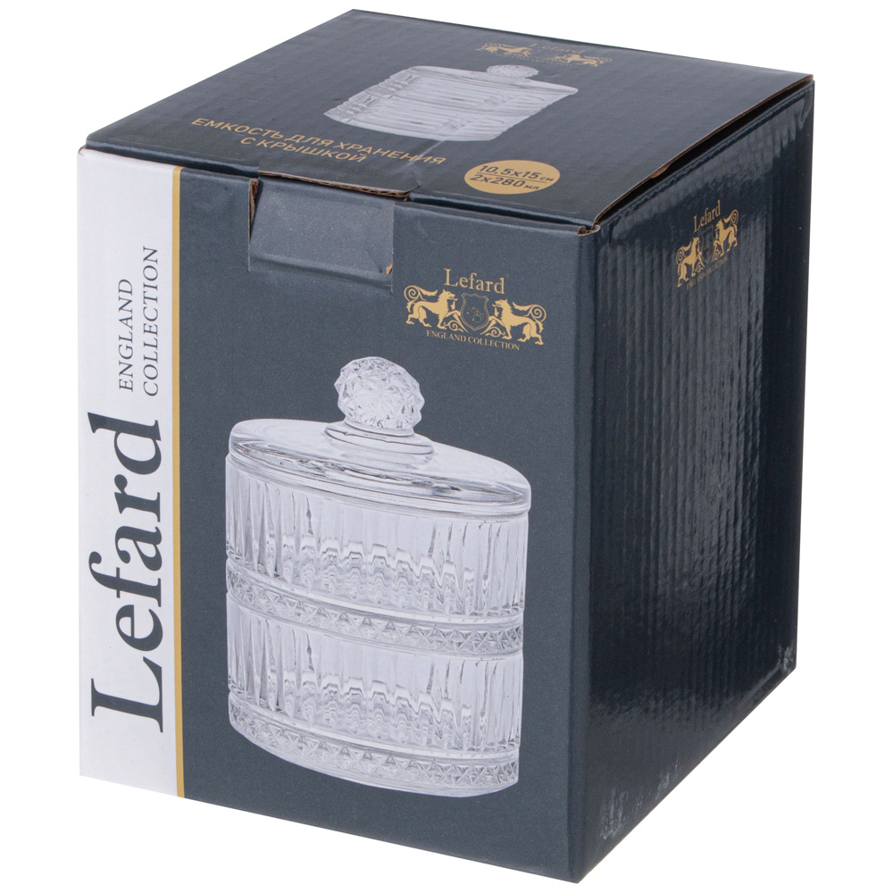 ЕМКОСТЬ ДЛЯ ХРАНЕНИЯ LEFARD С КРЫШКОЙ 2 ЯРУСА, DIAMANT, 10, 5*15 СМ, 280 МЛ, КАЖДАЯ