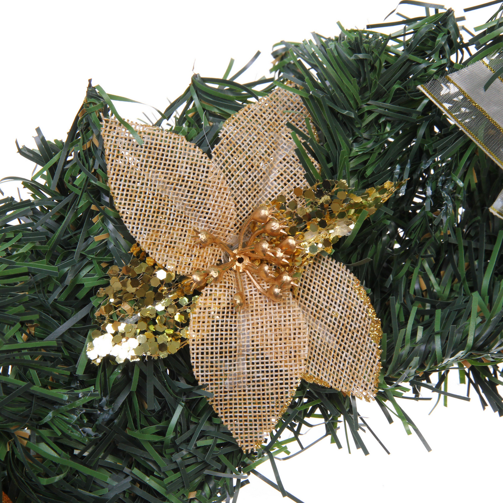 Венок хвойный "Зимние подарки" d-50 см, золото