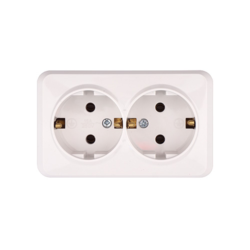 Розетка ОП 2-местн с/з 16А Smartbuy 250В белая (SBE-03w-16-S2-Z-С) Юпитер (1/200)