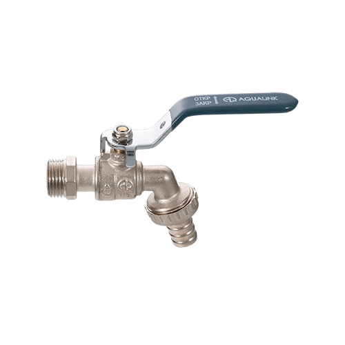 Кран шар 3/4 с носиком под шланг, нар, DN20, PN10, ручка AQUALINK, 5/40