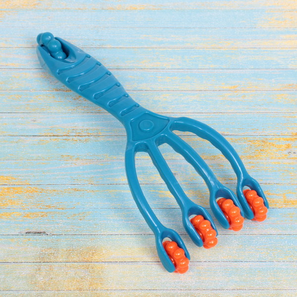 Массажер роликовый двухсторонний универсальный "Осьминог", 5 колес, микс 4 цвета, 19*7,5см