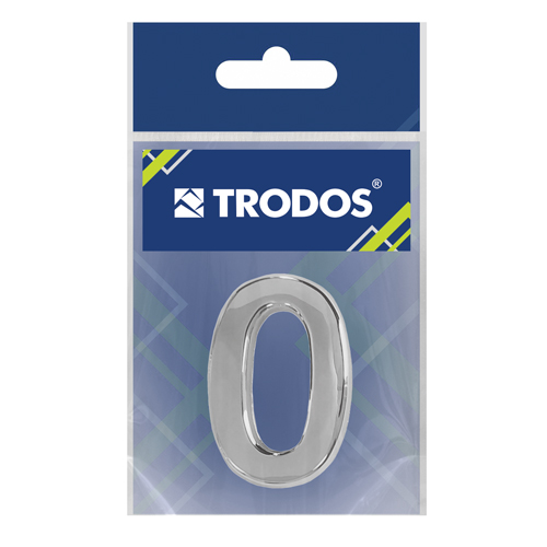 Цифра дверная Trodos "0" классика, хром
