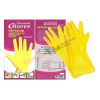 Перчатки латексные с х/б нап., хоз. эластичные Household Gloves, ЖЕЛТЫЕ, М, KHL002E, инд.уп. /12/240
