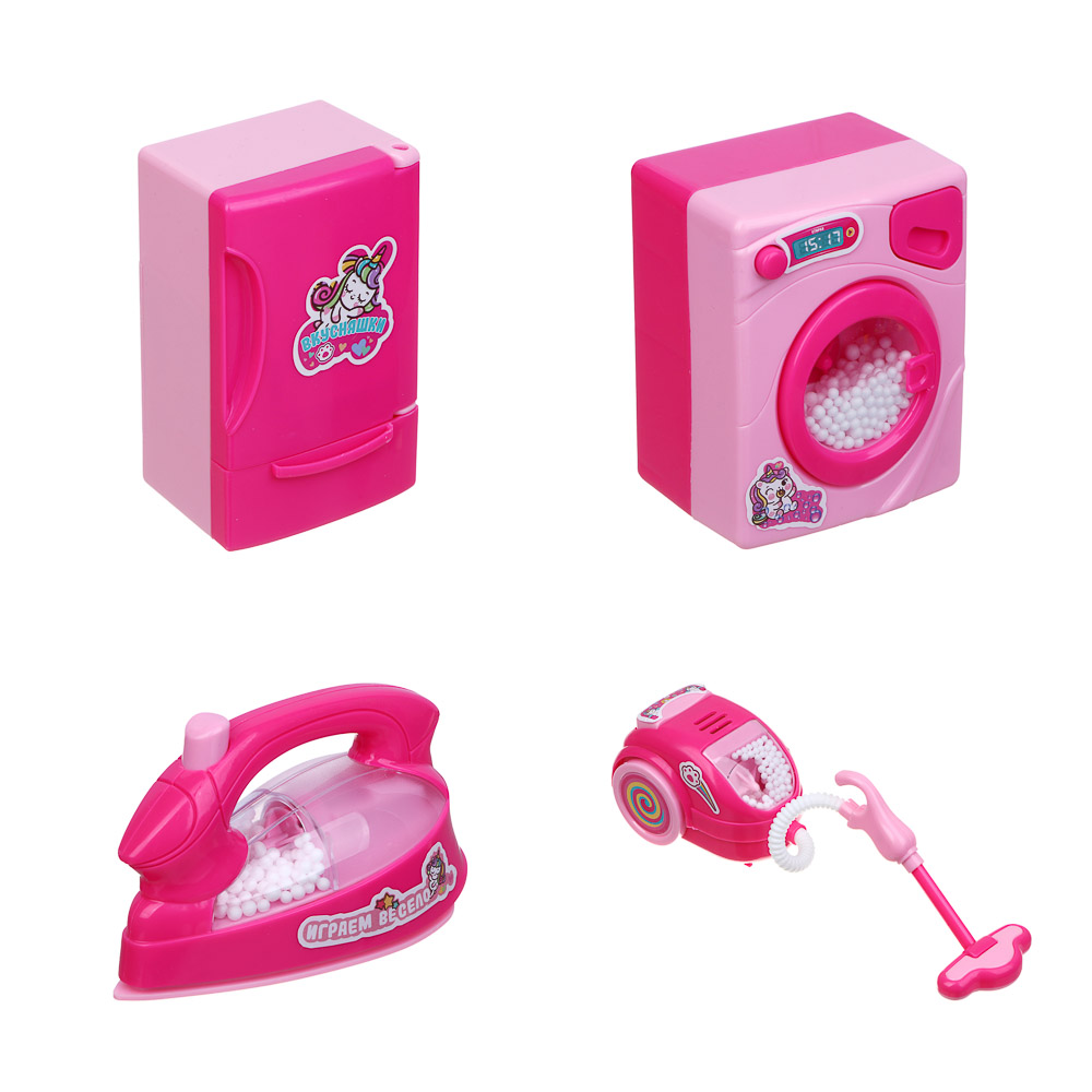 ИГРОЛЕНД Игрушка-симулятор "Бытовая техника", свет, звук, ABS, 14x16x8 см 2хАА, 4 дизайна