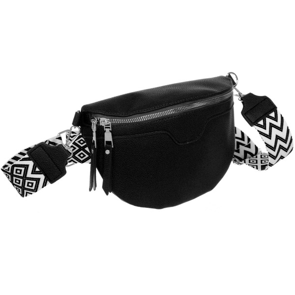 Сумка женская через плечо "ИМАНИ", цвет черный, три кармана, 24*19*7*5см (лейбл Ultramarine)