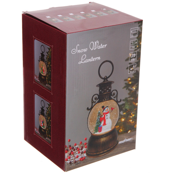 Сувенир с подсветкой "Наряженая елочка" 10,5*10,5*20 см (работает от 3*АА и USB+музыка, подсветка)