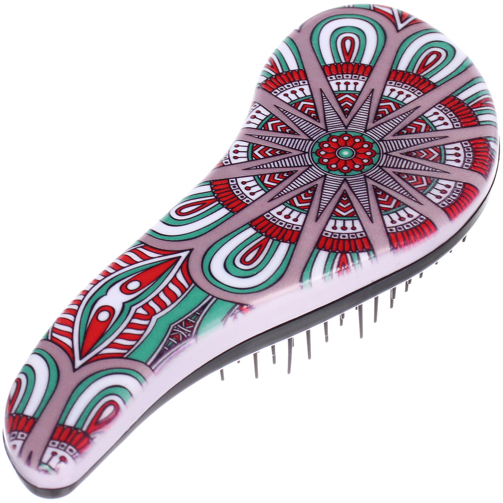 Расческа массажная компактная "ЛАНТА", микс 4 дизайна, 18*7,5см (PVC коробка)