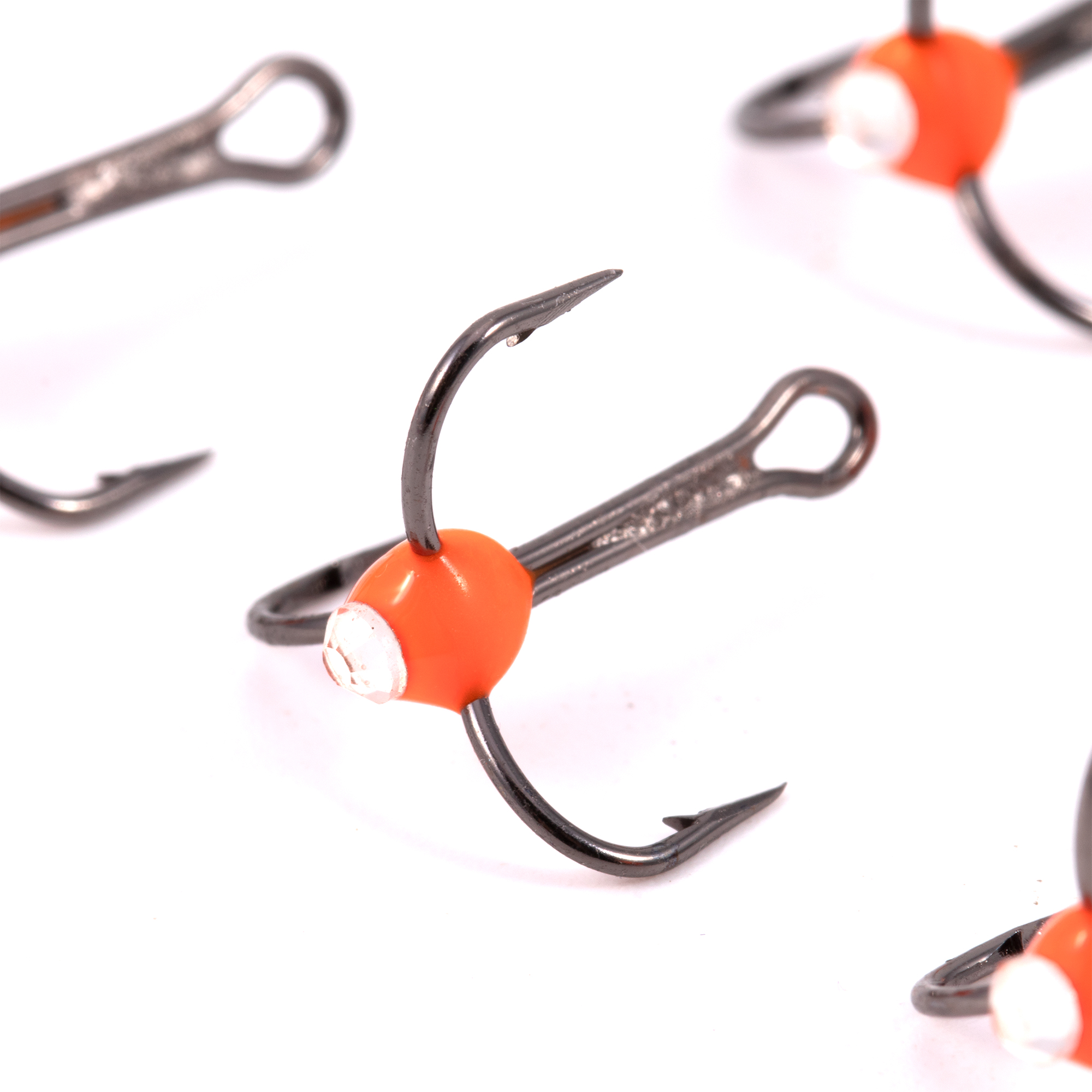 Крючок-тройник ЯМАН с каплей и глазком, размер 12 (INT), цв. ФК (5 шт.)