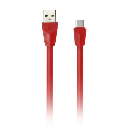 Дата-кабель Smartbuy USB 2.0 - USB TYPE C, плоский, длина 1 м, красный (iK-3112r red)