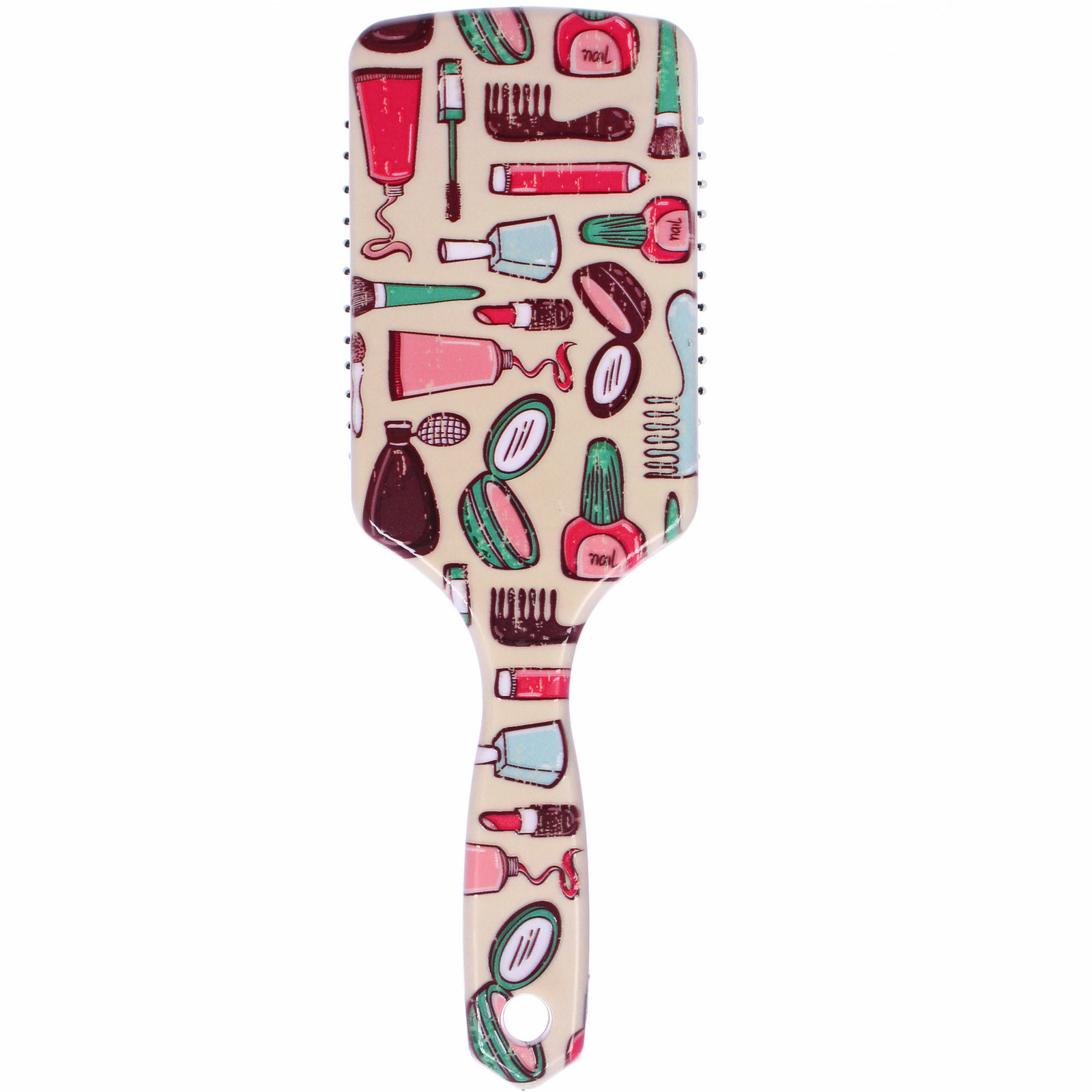 Расческа массажная прямоугольная форма "КОЛЛЕКЦИЯ ИМАНИ - МАКИТА", микс 4 дизайна, 24*7,5см (PVC упаковка)