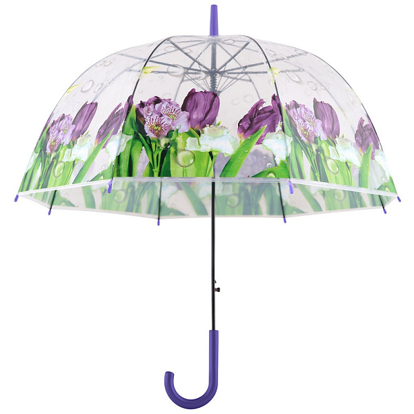 Зонт "Фиолетовый букет" (полуавтомат) D80см 