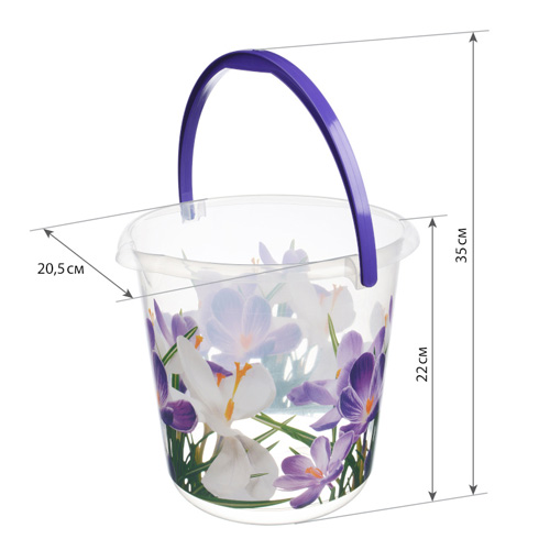 Ведро 5 л IDEA ДЕКО М 2425, крокусы