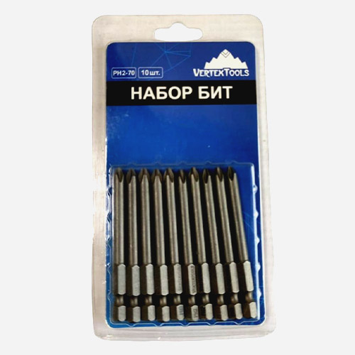Набор бит IMPACT PH2X70, vertextools IP-PH2-70