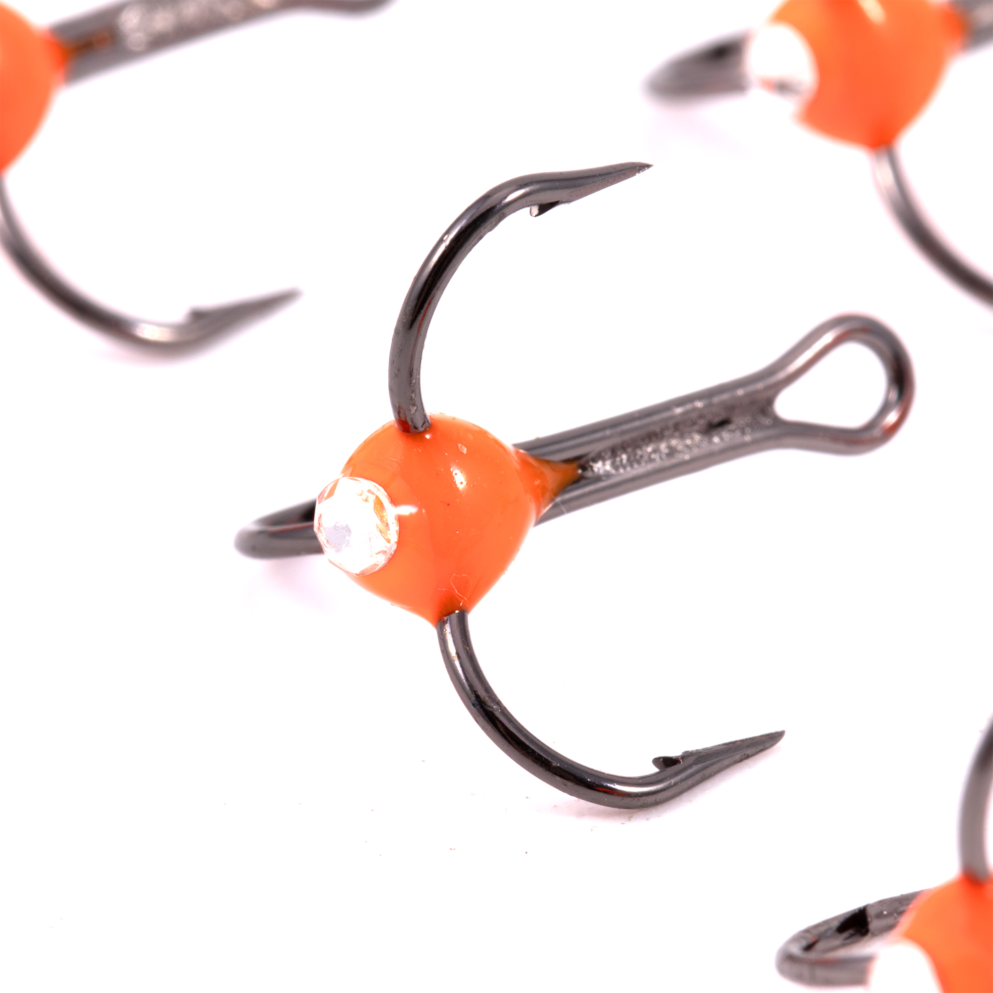 Крючок-тройник ЯМАН с каплей и глазком, размер 10 (INT), цв. ФК (5 шт.)