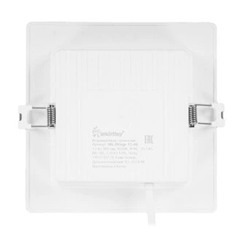 Светильник встраиваемый LED DL квадратный пластик Smartbuy-12Вт/4000K/IP40