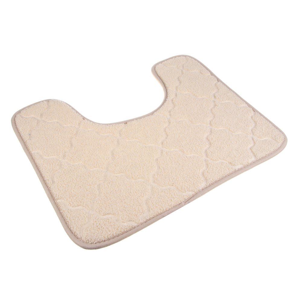 VETTA Коврик для туалета, вельвет, губка 0,8 см, полиэстер, 50х40 см, петли, бежевый