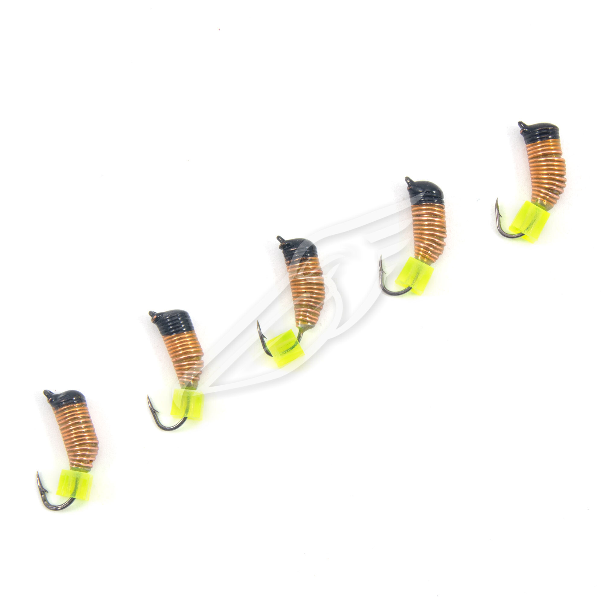 Мормышка вольф. безнасадочная "ЯМАН" Ручейник №6, d-2,5 мм, L-8.5 мм, вес 0,80 гр., фц. желтый кубик