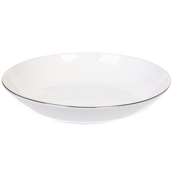 Тарелка фарфоровая "White magic Silver" 20см глубокая