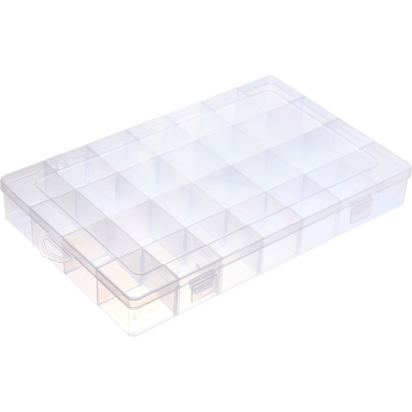 Органайзер для хранения мелочей, 28 ячеек "ИДЕЯДОМА", прозрачный, 34,5*21,8см (наклейка Селфи)