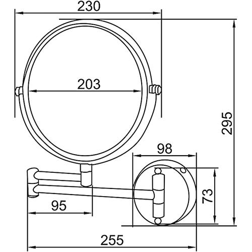 Зеркало косметическое настенное Ledeme L6108 хром