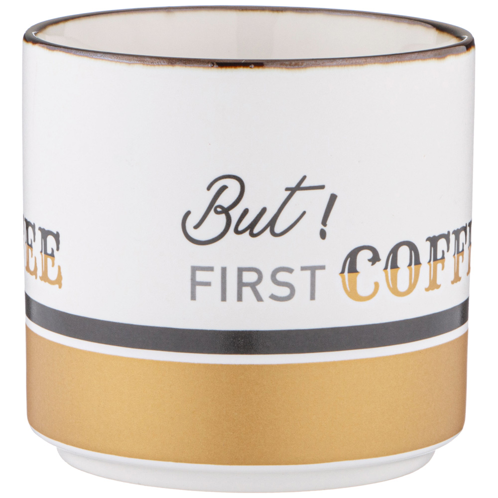 КРУЖКА, BUT FIRST COFFEE, 390 МЛ БЕЛАЯ