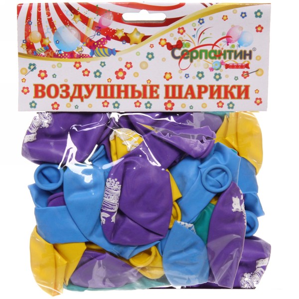 Воздушные шары  50 шт, 10"/25см "Сундук с сокровищами", (микс)