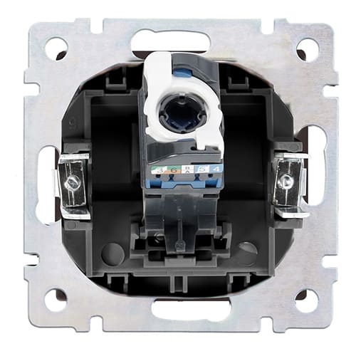 Розетка компьютерная RJ-45 серый никель "Нептун" (SBE-05gn-S1-RJ)