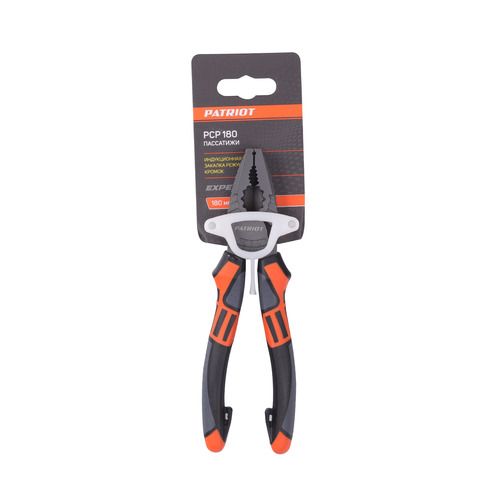 Пассатижи PATRIOT PCP 180, Cr-V, TPR-рукоятка, 180 мм