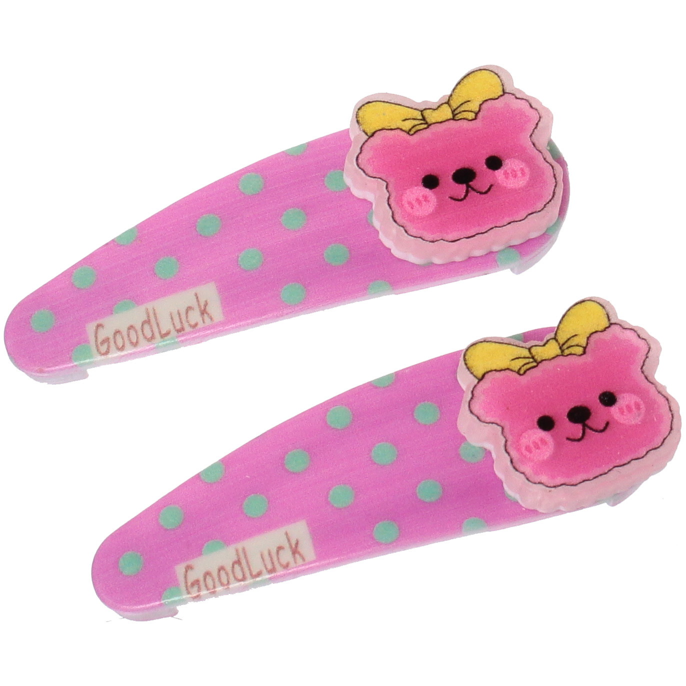 Зажимы для волос детские 2шт "Happy smile", мишка с бантиком, микс 4 цвета, 5*2см