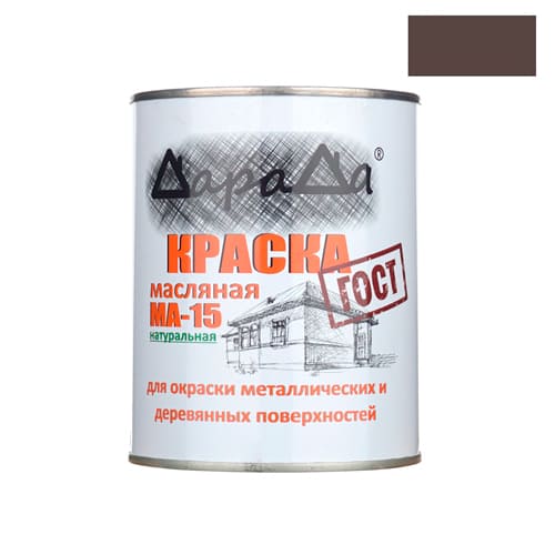 Краска МА-15 натуральная 0,8кг (ДАРАДА) ГОСТ коричневый (7/14)