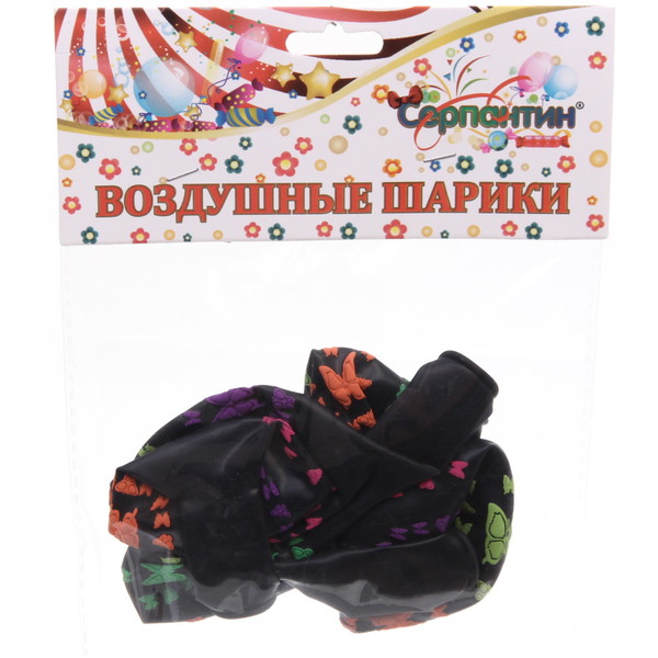 Воздушные шары  5 шт, 12"/25см "Бабочки" , микс