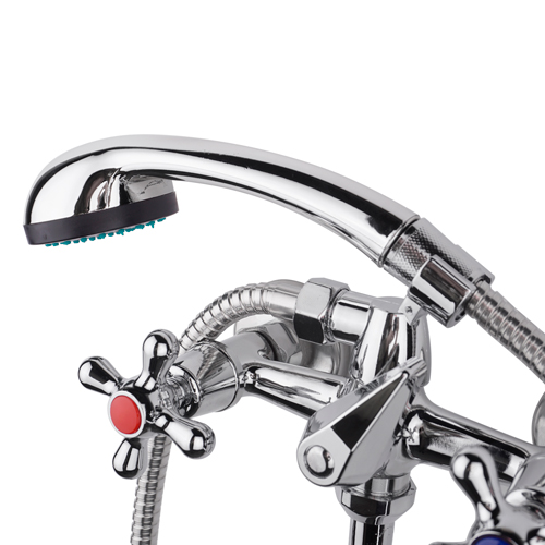 Смеситель для ванны ISTOK LIFE, с длинным S-изливом, керамические кран-буксы, шланг 1,5м, лейка 0402. 417, 1/10